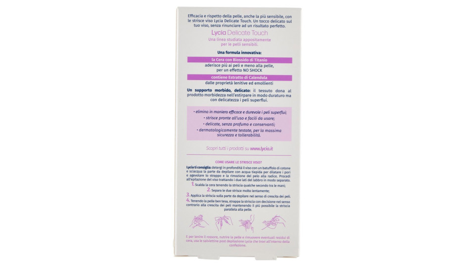 Lycia, Delicate Touch strisce depilatorie viso