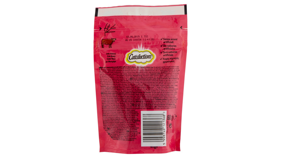 Catisfactions, gatto alimento con manzo