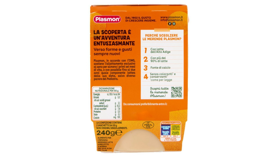 Plasmon, Merenda Latte al cacao