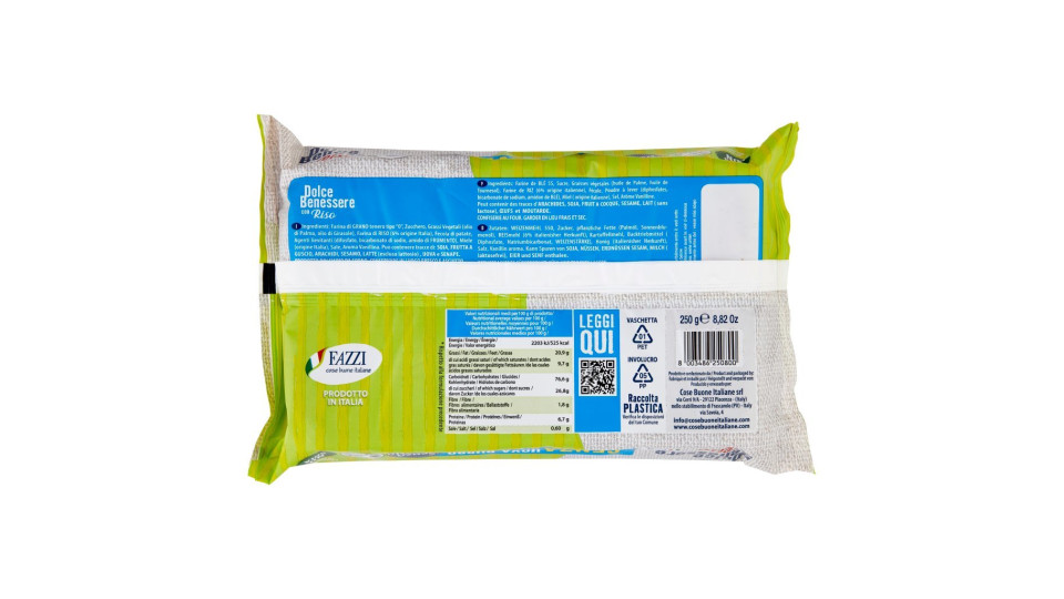 Fazzi Dolce Benessere con Riso Senza Uova Burro e Latte Aggiunti