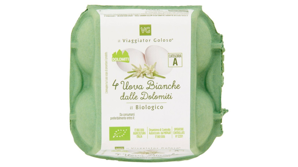 4 UOVA BIANCHE DELLE DOLOMITI il Viaggiator Goloso il Biologico