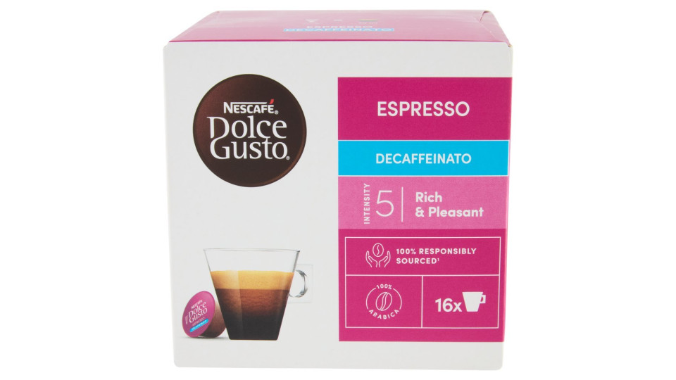 NESCAFÉ DOLCE GUSTO ESPRESSO Decaffeinato caffè espresso decaffeinato 16 capsule (16 tazze)