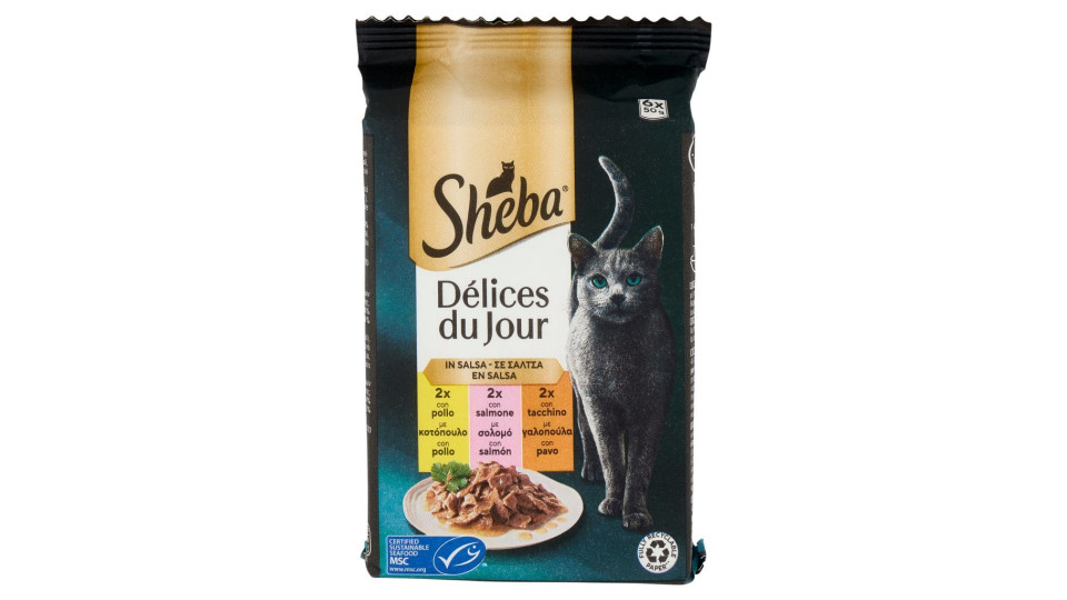 Sheba, gatto Délices Du Jour alimento in salsa Selezione del Mare