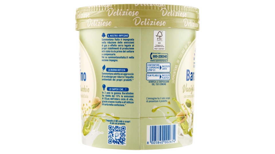 Sammontana, Barattolino pistacchio e vaniglia