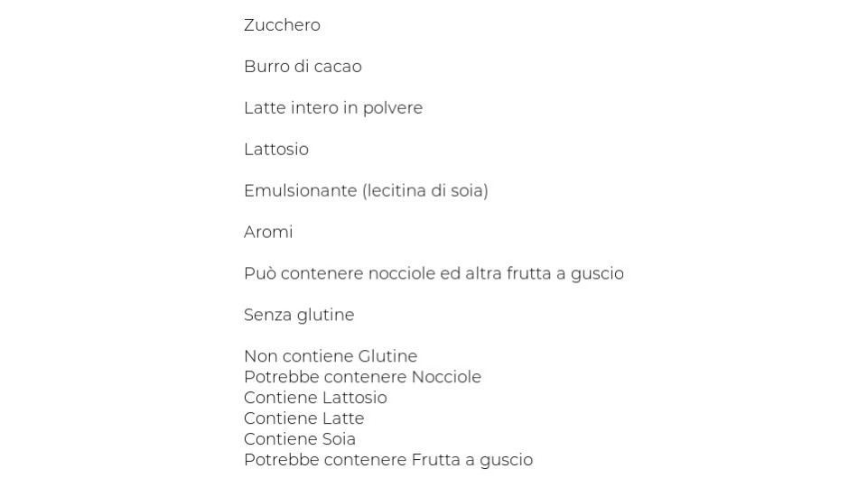 Lindt tavoletta cioccolato bianco