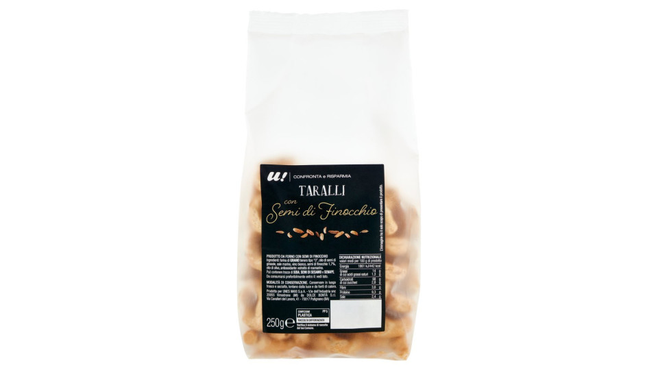 TARALLI SEMI DI FINOCCHIO U! Confronta&Risparmia