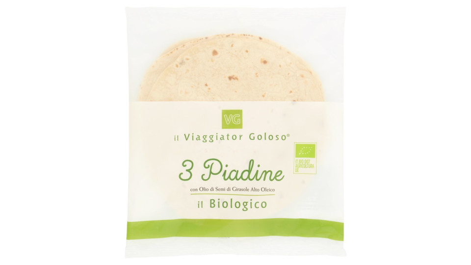 3 PIADINE con Olio di Semi di Girasole Alto Oleico il Viaggiator Goloso il Biologico