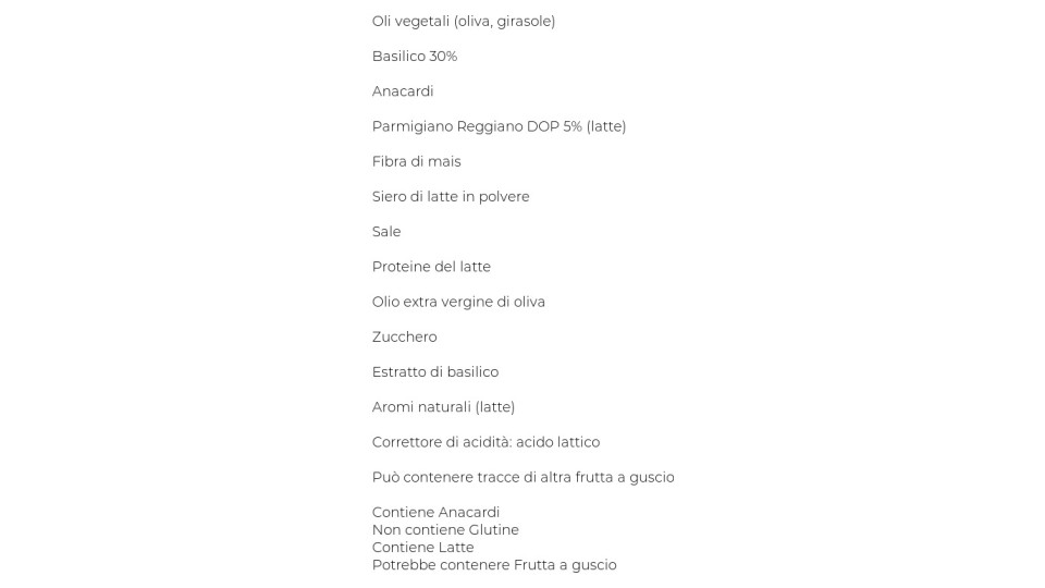 Barilla pesto genovese senza aglio