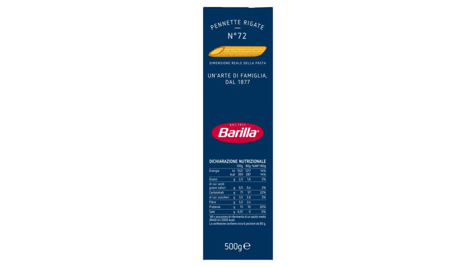 Barilla - Pennette Rigate, 