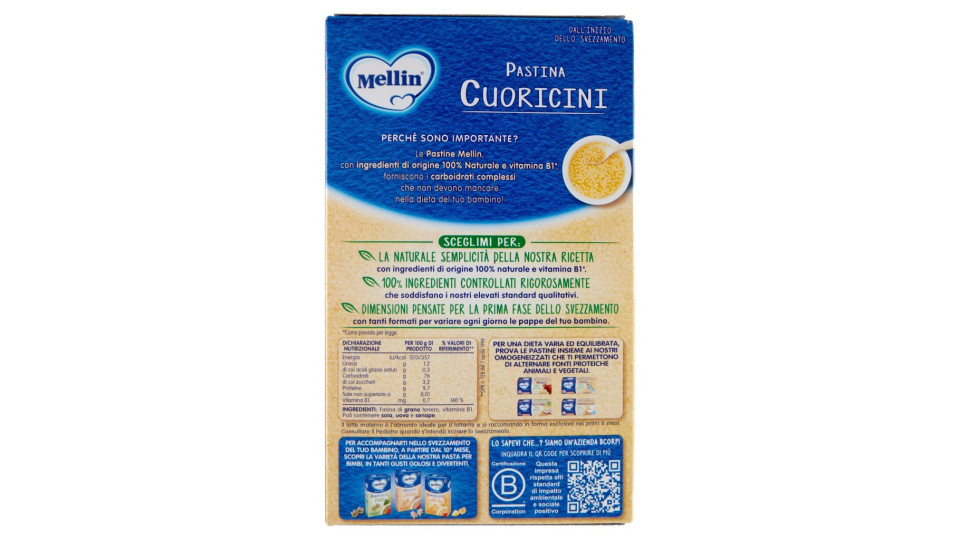 Mellin, Pastina Cuoricini