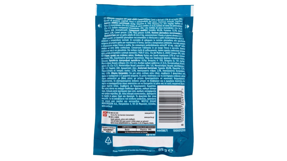Purina, gatto Gourmet Perle Filettini in salsa con pollo