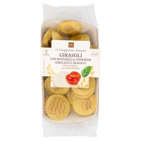 Girasoli con pomodori grigliati, mozzarella e basilico il Viaggiator Goloso