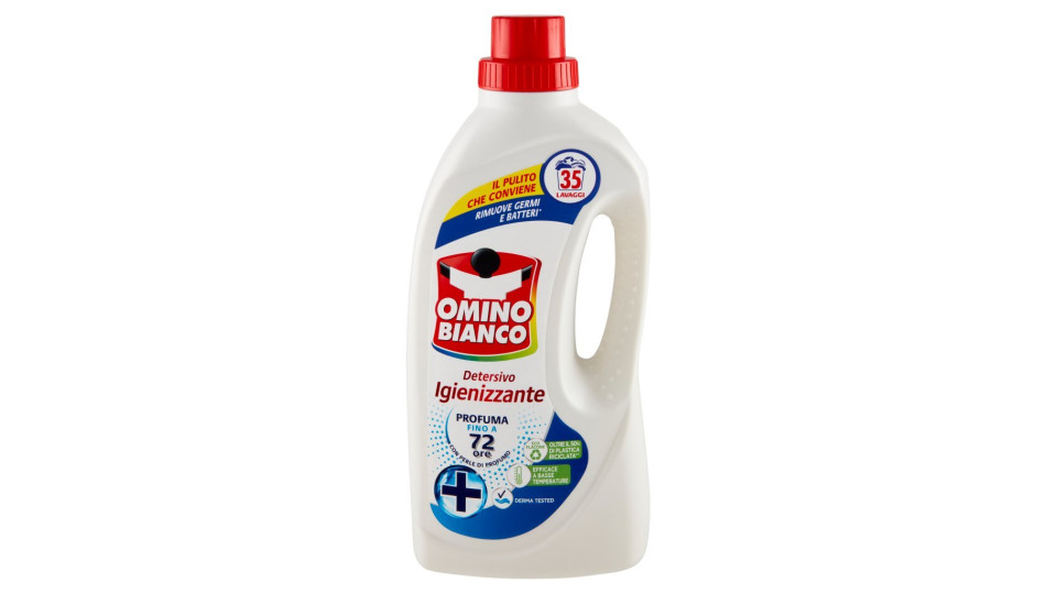 Omino Bianco, detersivo liquido per lavatrice + igienizzante