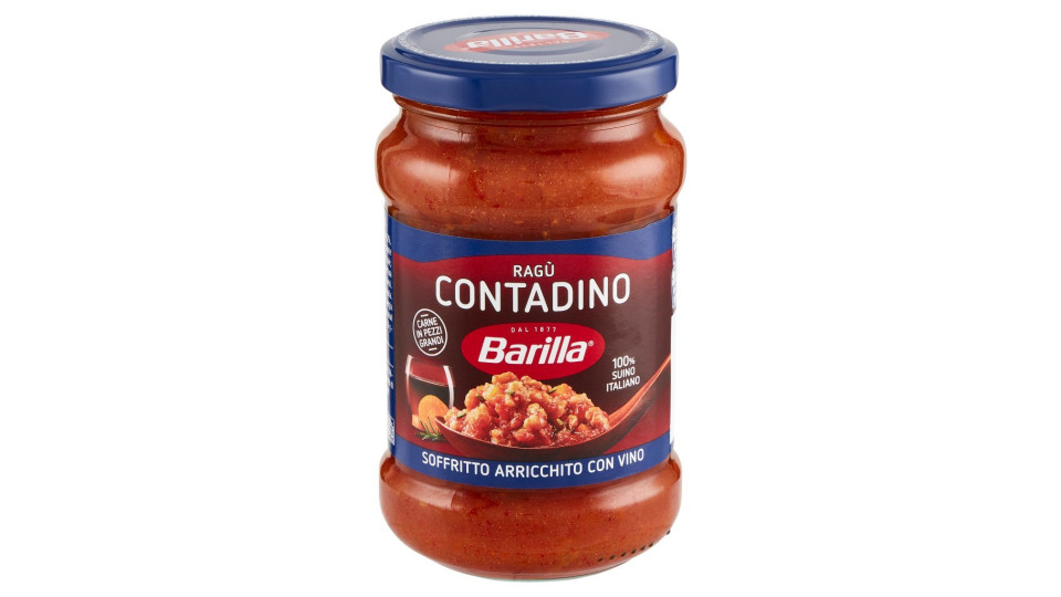 Barilla, ragù contadino con vino rosso