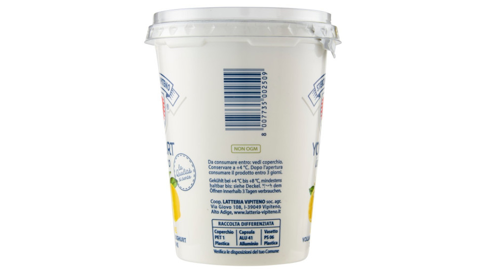 Latteria Soc.Vipiten, Sterzing Vipiteno Yogurt Intero Limone