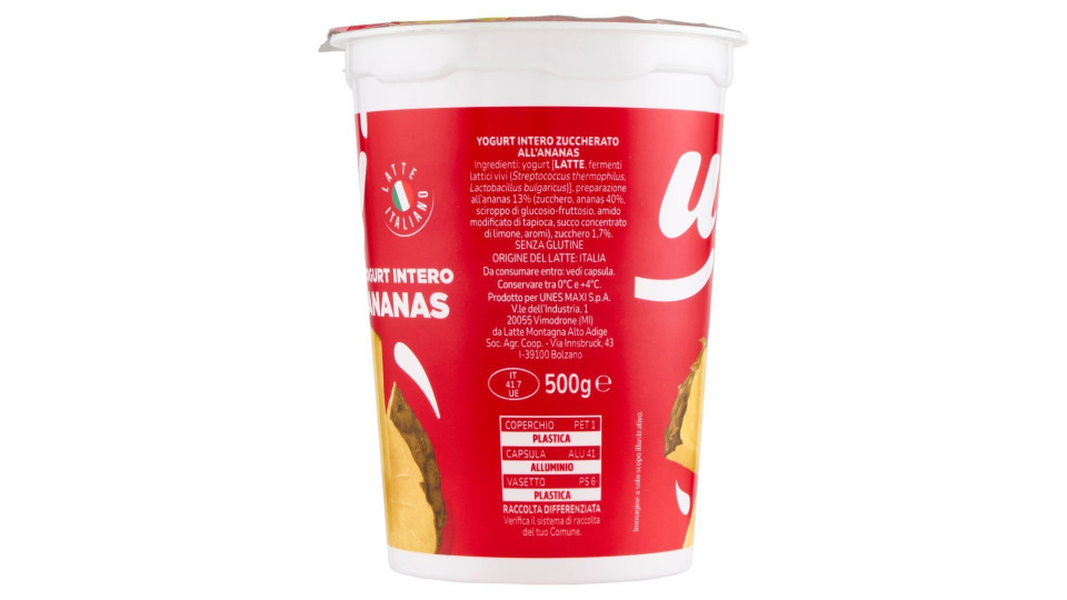 Esselunga, yogurt intero con banana frullata