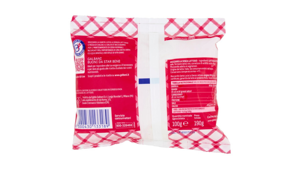 S.Lucia mozzarella senza lattosio