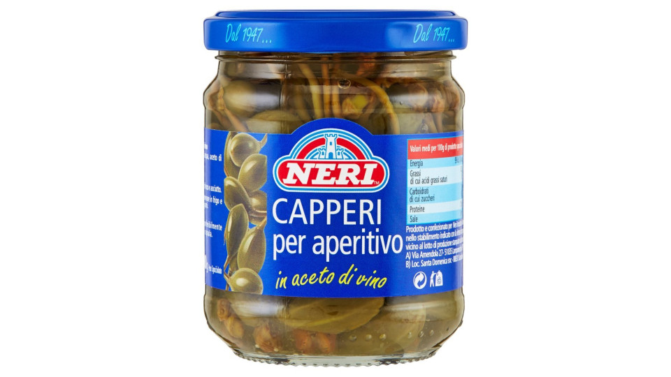 Capperi per aperitivo in aceto Neri