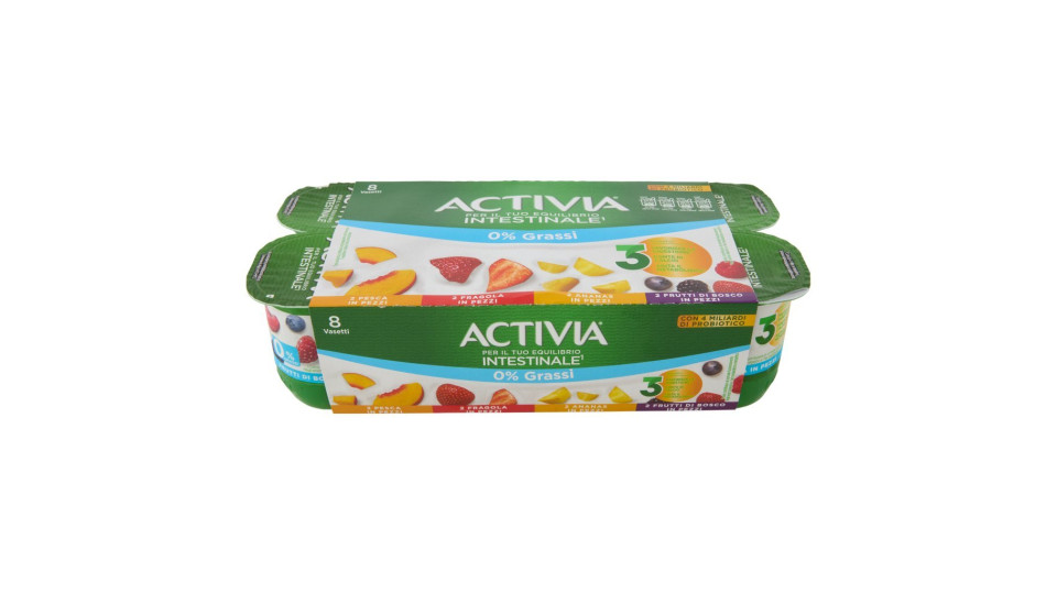 Activia 0% Grassi pesca - fragola - frutti di bosco - ananas in pezzi