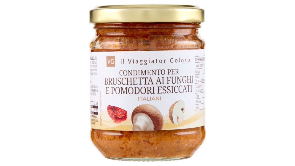 BRUSCHETTA CON FUNGHI E POMODORI ESSICCATI 180 GR il Viaggiator Goloso