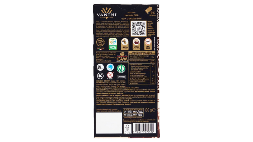 Vanini fondente 62% con zenzero