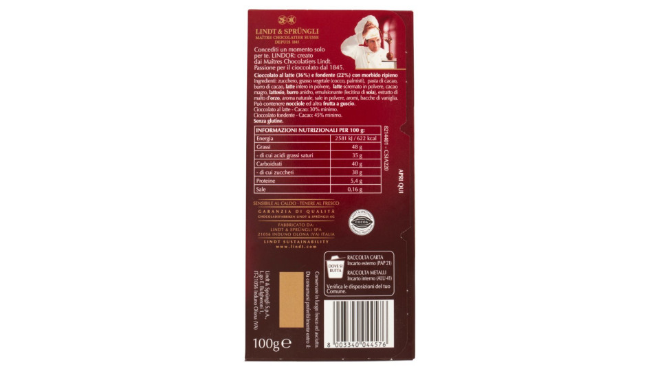 Lindt Tavoletta Doppio Latte