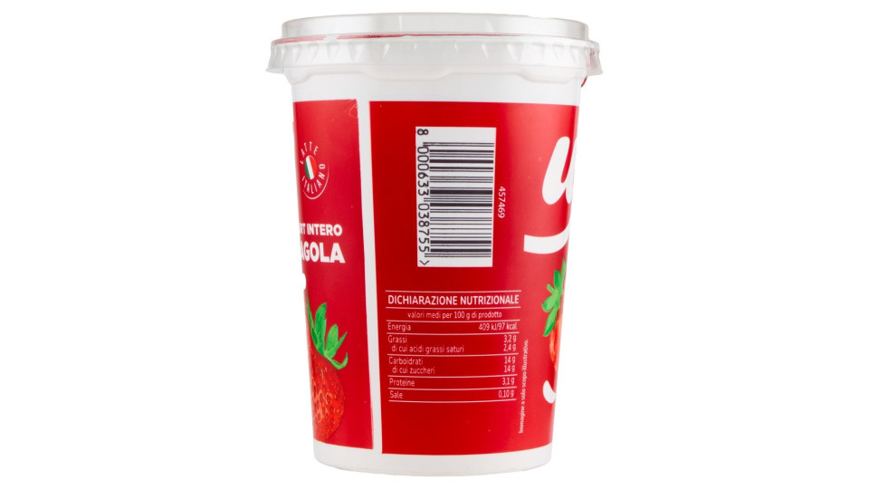 Esselunga, yogurt intero con fragola in pezzi