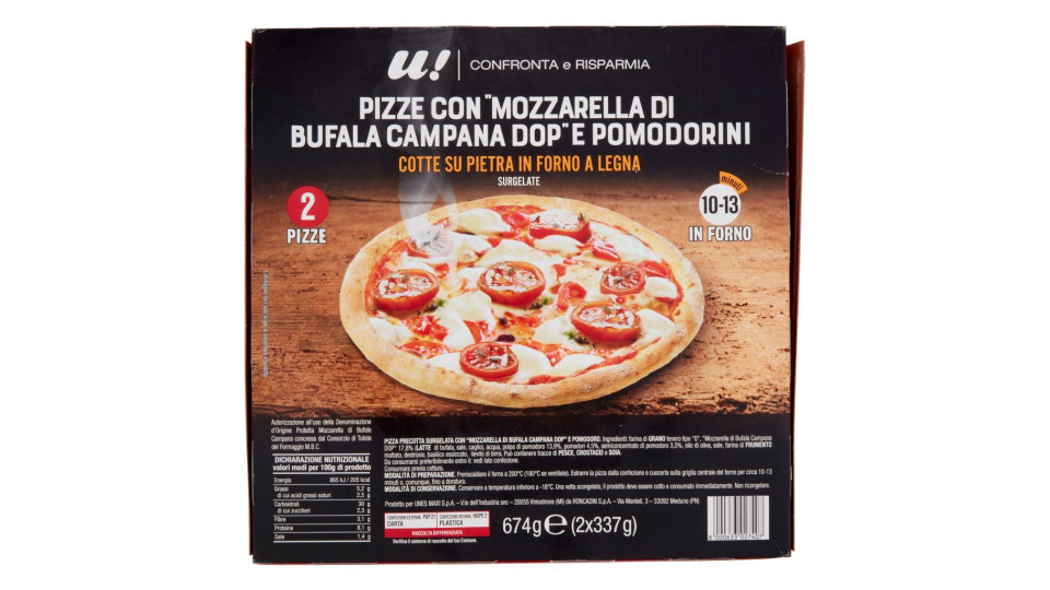 Pizze mozzarella di Bufala Campana D.O.P e pomodorini U! Confronta & Risparmia