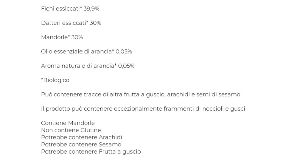 Barretta Fichi, Datteri e Mandorle il Viaggiator Goloso BIO