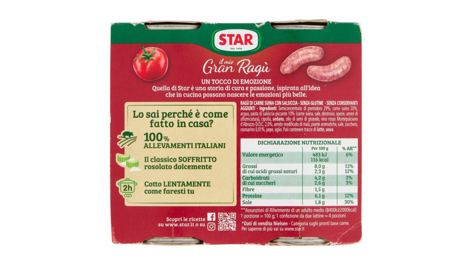 Star, Il mio gran ragù con salsiccia