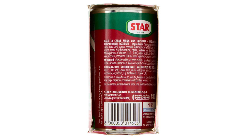 Star, Il mio gran ragù con salsiccia