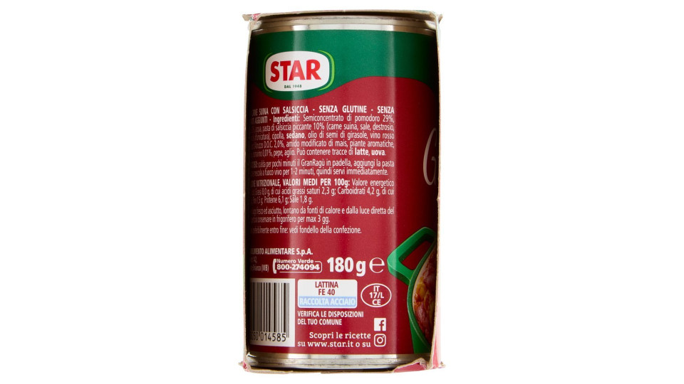 Star, Il mio gran ragù con salsiccia