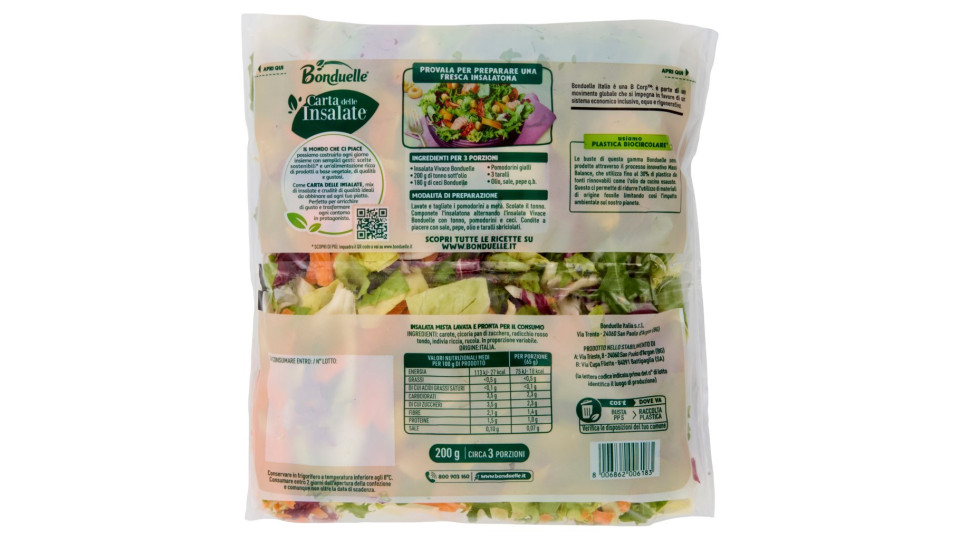 Bonduelle Carta delle Insalate Ricetta Vivace