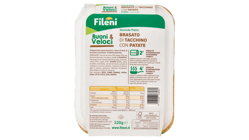 Brasato di tacchino con patate