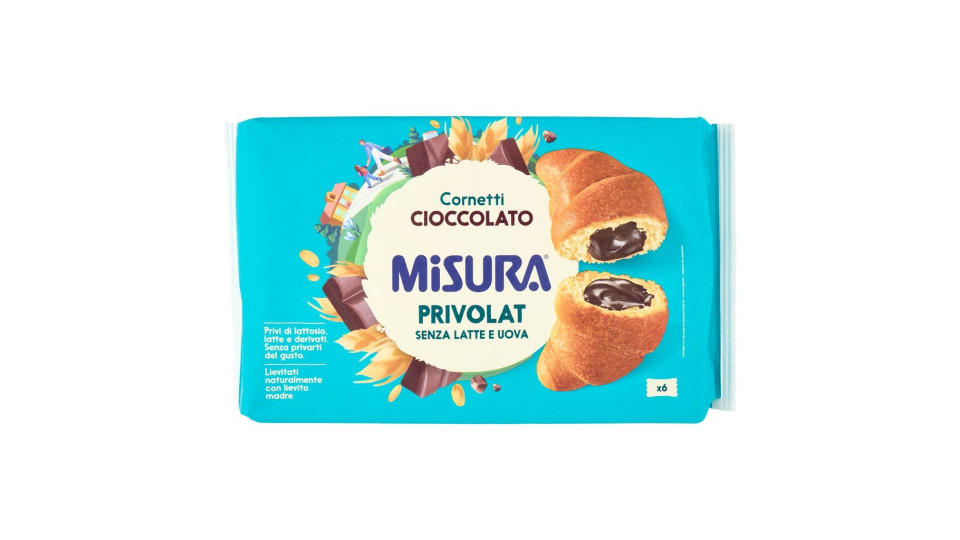 Misura Privolat Cornetti al Cioccolato, Senza Latte e Uova, Pacco da