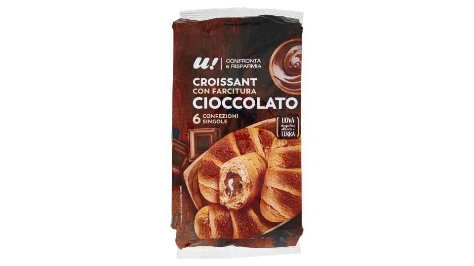 Croissant Con Farcitura Al Cioccolato 6 Pezzi
