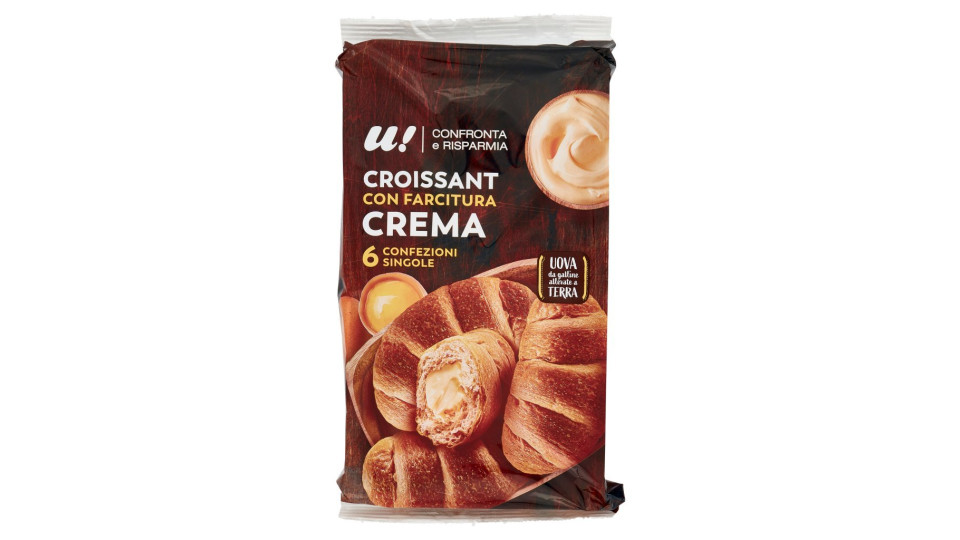 Croissant Con Farcitura Alla Crema Pasticcera 6 Pezzi