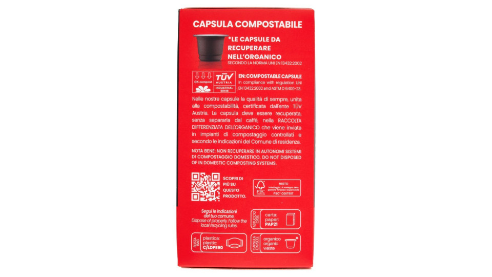 Caffè Vergnano 1882 Èspresso1882 Lungo Intenso 10 Capsule Compatibili Nespresso