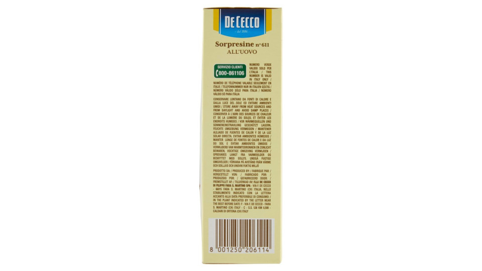 De Cecco Sorpresine n° 611 all'Uovo