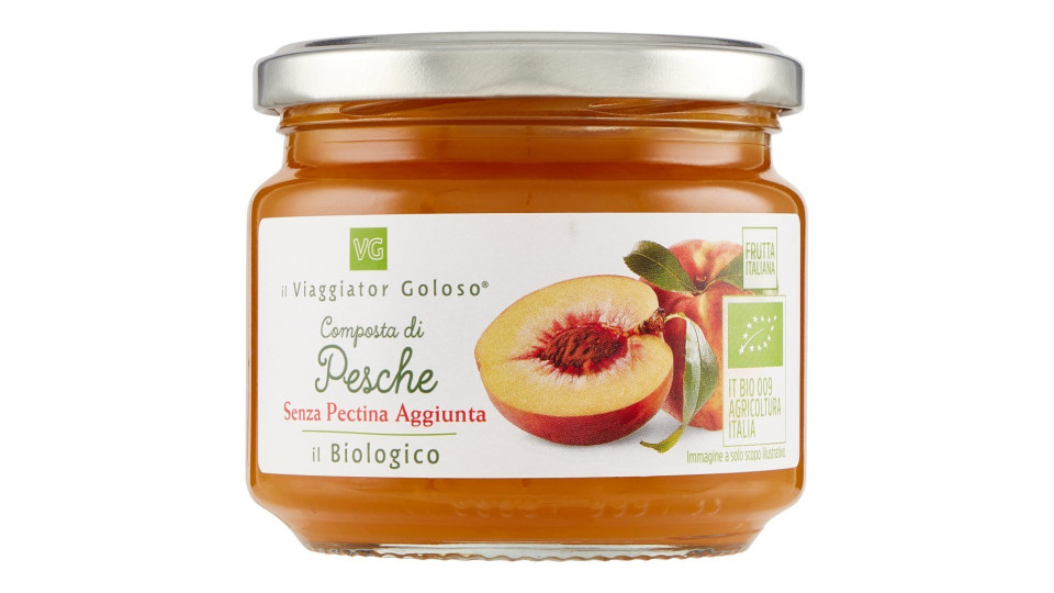 Composta di pesche Bio senza pectina aggiunta il Viaggiator Goloso Bio