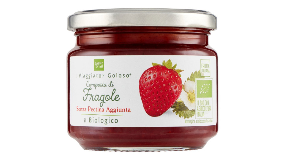 Composta di fragole Bio senza pectina aggiunta il Viaggiator Goloso Bio