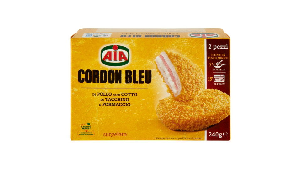 Aia Cordonbleu Cordon bleu con Cotto di Tacchino e Formaggio 2 Cordon Bleu