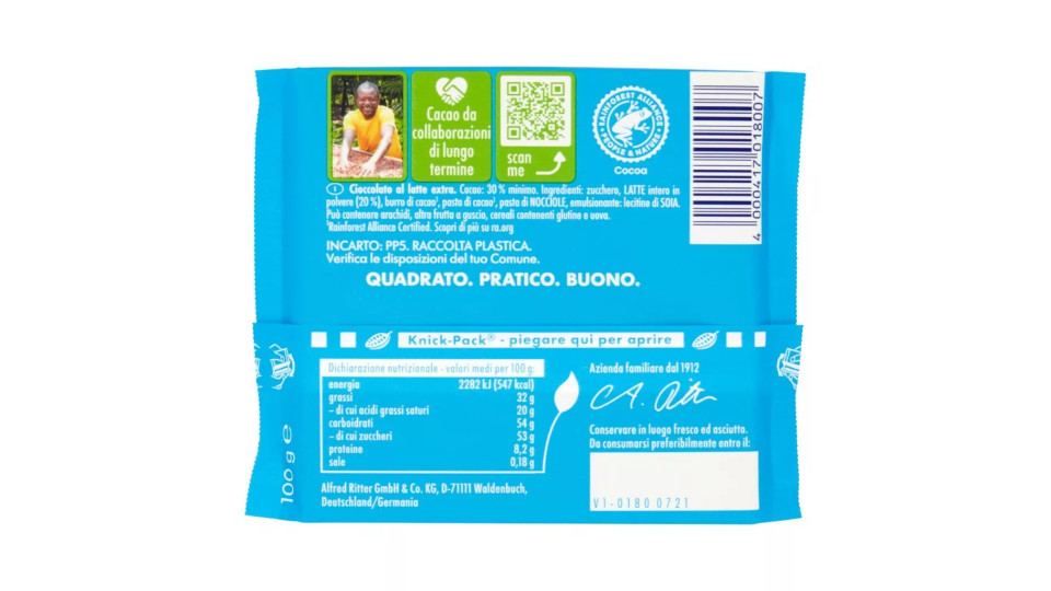 Ritter Sport Latte delle Alpi