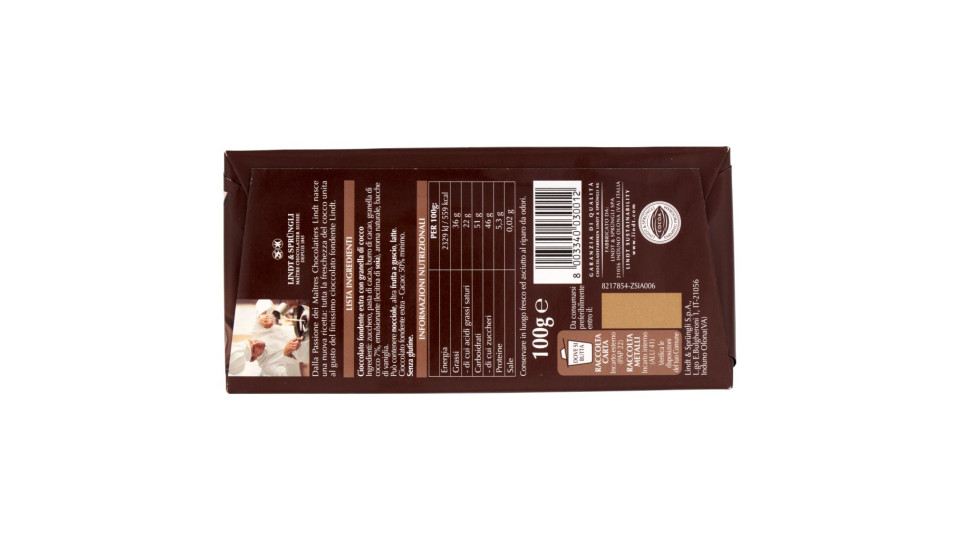 Lindt Fondente con pezzi di cocco