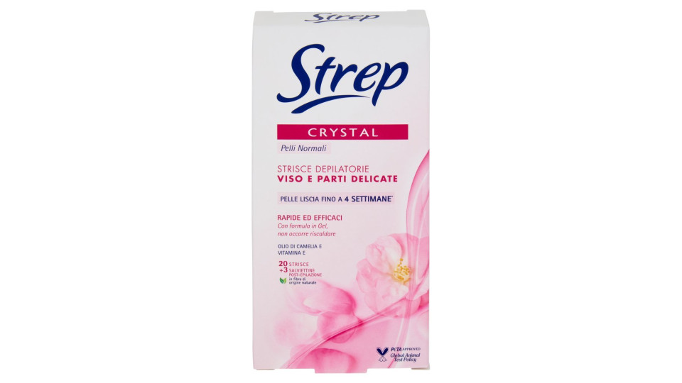 Strep Crystal Strisce depilatorie viso e parti delicate 20 strisce +