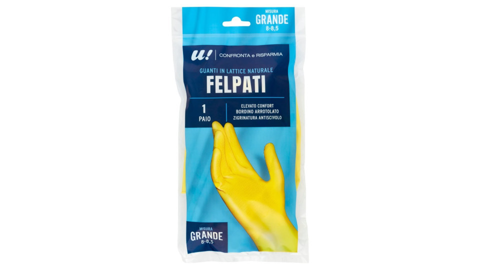 Guanti felpati in lattice naturale misura grande 8-8,5 un paio U! Confronta & Risparmia