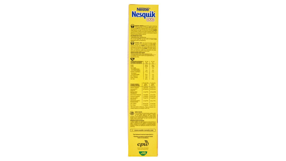 NESQUIK DUO Palline di cereali al cioccolato e palline ricoperte di cioccolato bianco