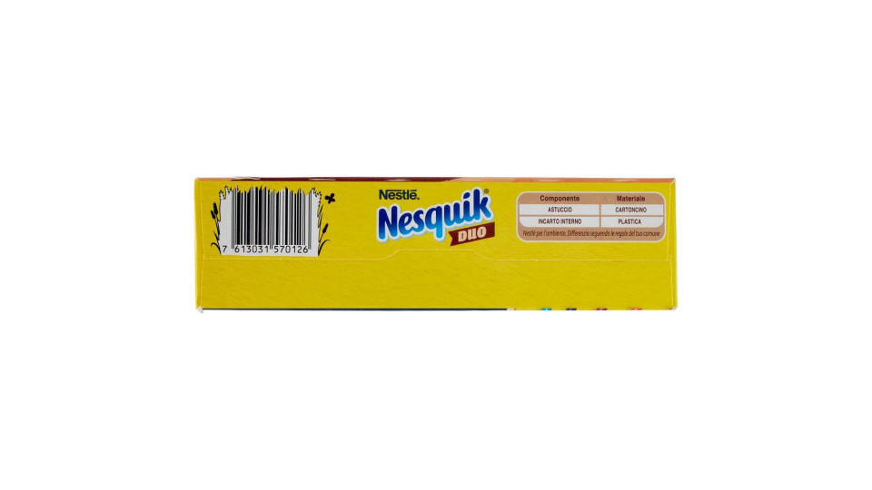 NESQUIK DUO Palline di cereali al cioccolato e palline ricoperte di cioccolato bianco