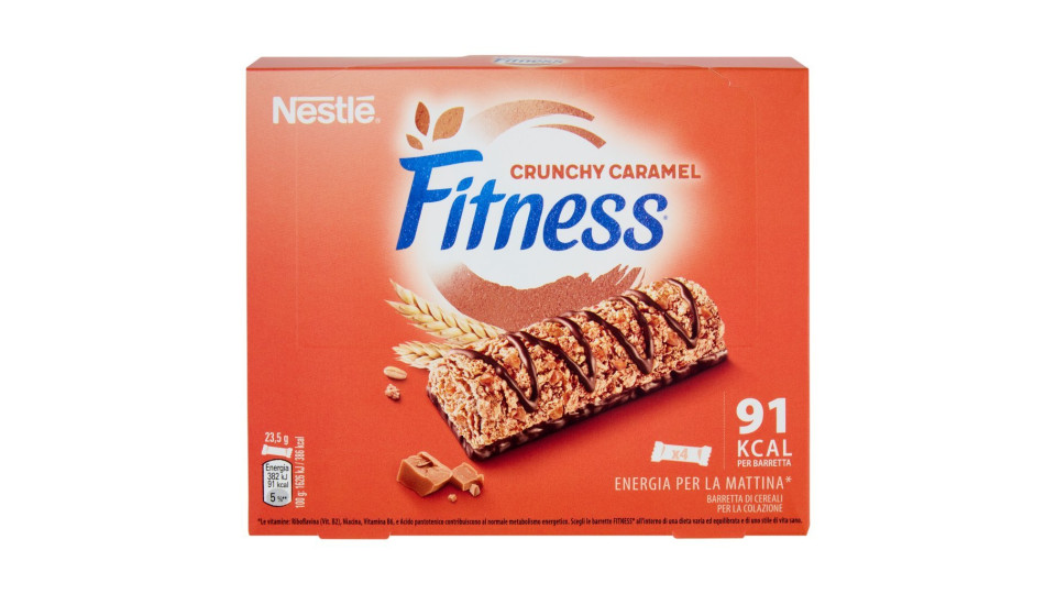 FITNESS CRUNCHY CARAMEL Barretta di cereali integrali con cioccolato e caramello