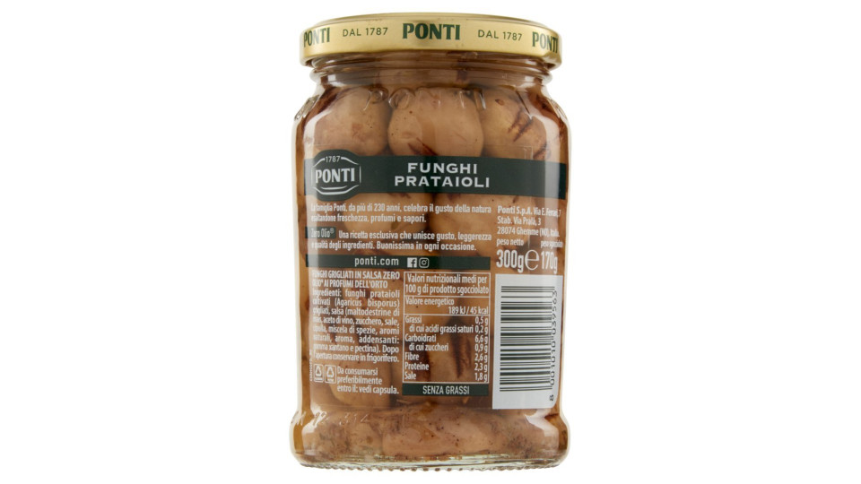 Ponti Zero olio Funghi Prataioli Grigliati